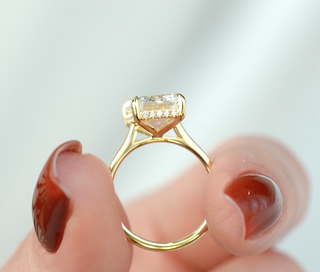 5.0 CT Emerald Moissanite Hidden Halo Engagement Ring-Custom Ring for Dawson - violetjewels