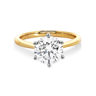 1.0 -2.55 CT Round Lab Grown  Diamond Solitaire  Engagement Ring