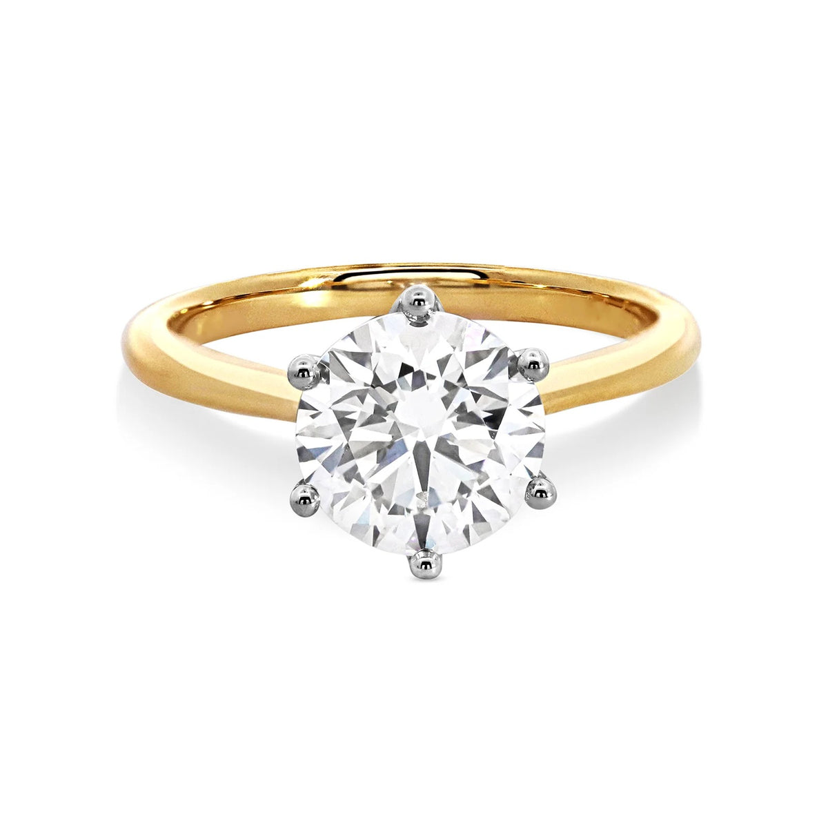 1.0 -2.55 CT Round Lab Grown  Diamond Solitaire Engagement Ring