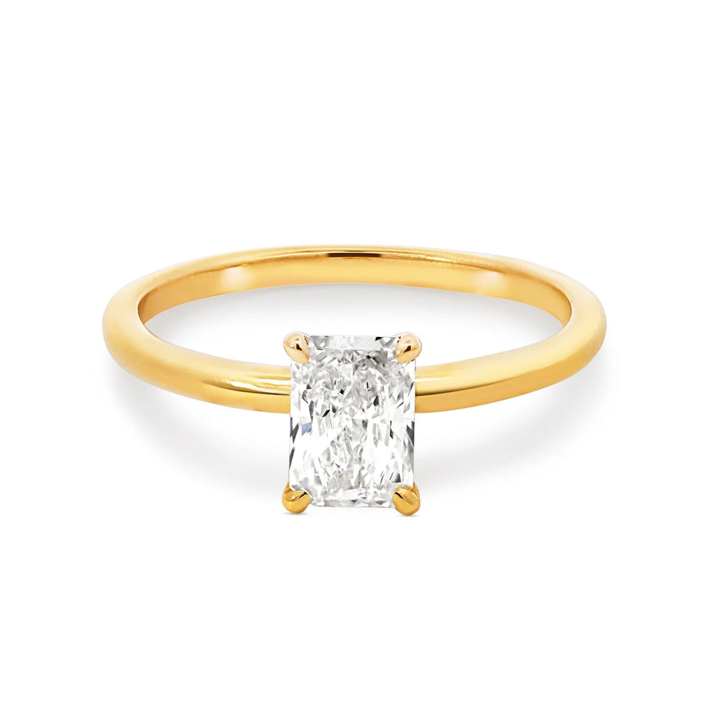 1.0 -3.0 CT Radiant Lab Grown Diamond Solitaire Engagement Ring