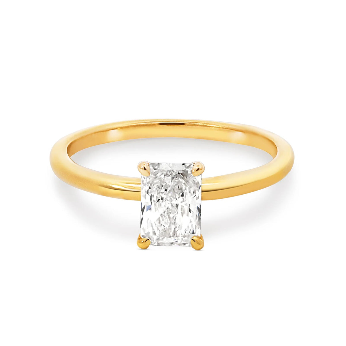 1.0 -3.0 CT Radiant Lab Grown Diamond Solitaire Engagement Ring