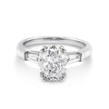 1.0 -3.0 CT Oval Lab Grown Diamond Three Stone Engagement Ring