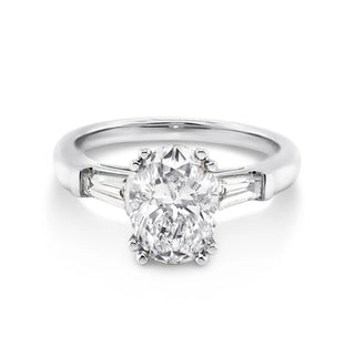 1.0 -3.0 CT Oval Lab Grown Diamond Three Stone Engagement Ring