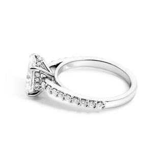 1.50-3.50 T Oval Lab Grown  Diamond Pave Engagement Ring