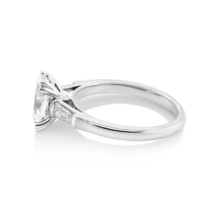 1.0 -3.0 CT Oval Lab Grown Diamond Three Stone Engagement Ring