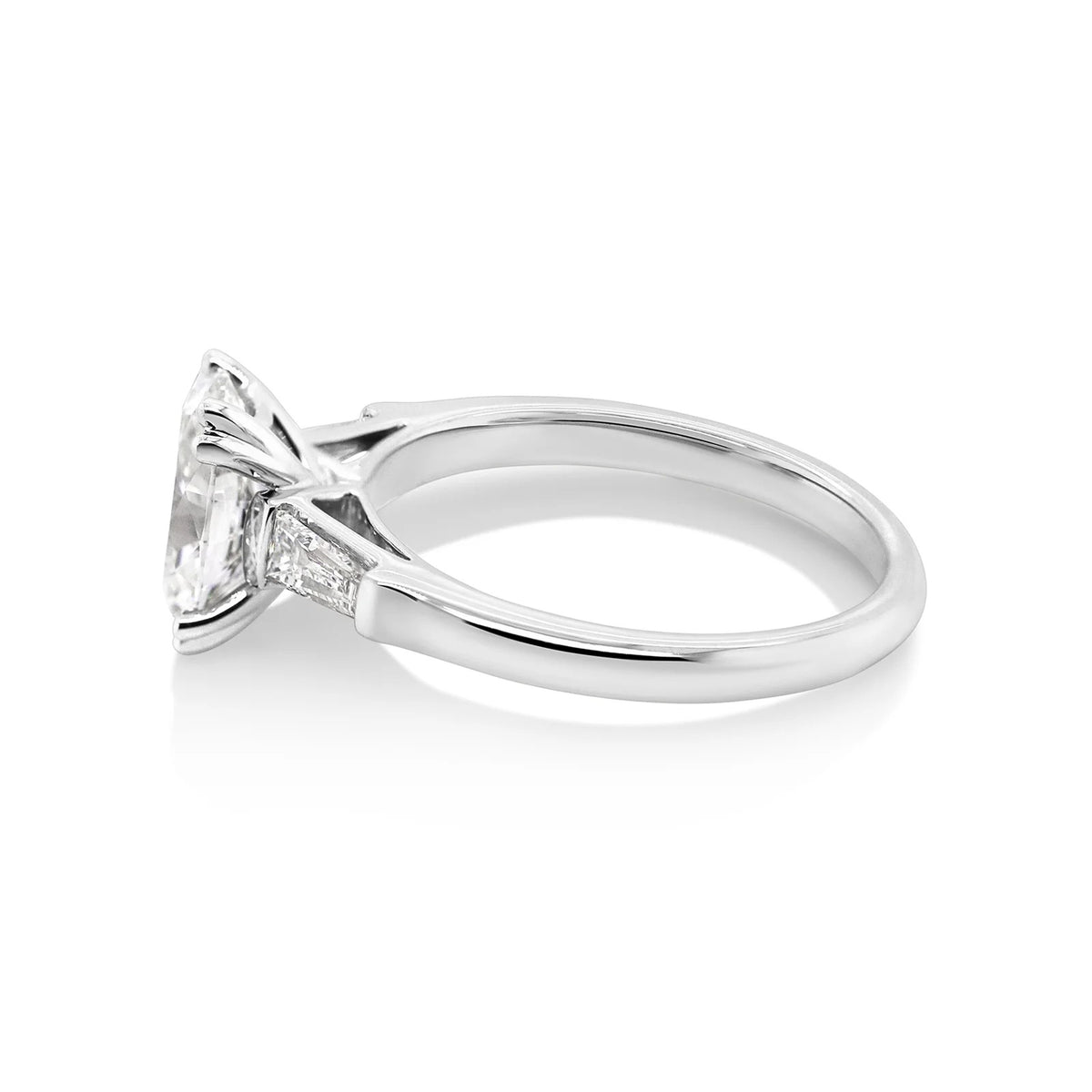 1.0 -3.0 CT Oval Lab Grown Diamond Three Stone Engagement Ring