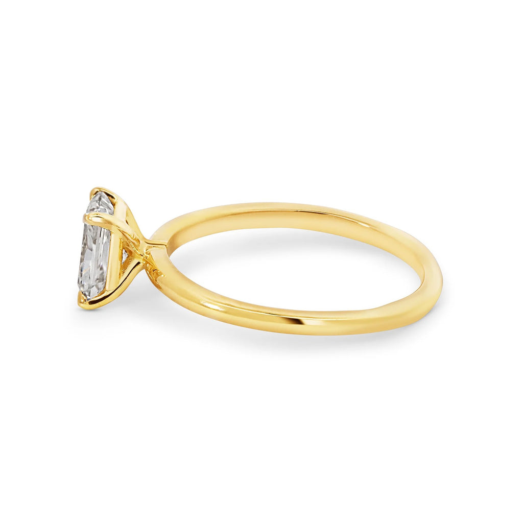 1.0 -3.0 CT Radiant Lab Grown Diamond Solitaire Engagement Ring