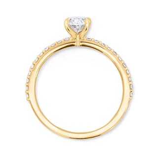 0.94-3.0 CT Oval Lab Grown Diamond Pave Engagement Ring