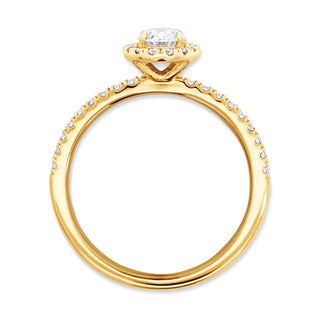 0.84-3.0 CT Oval Lab Grown Diamond Halo & Pave Engagement Ring