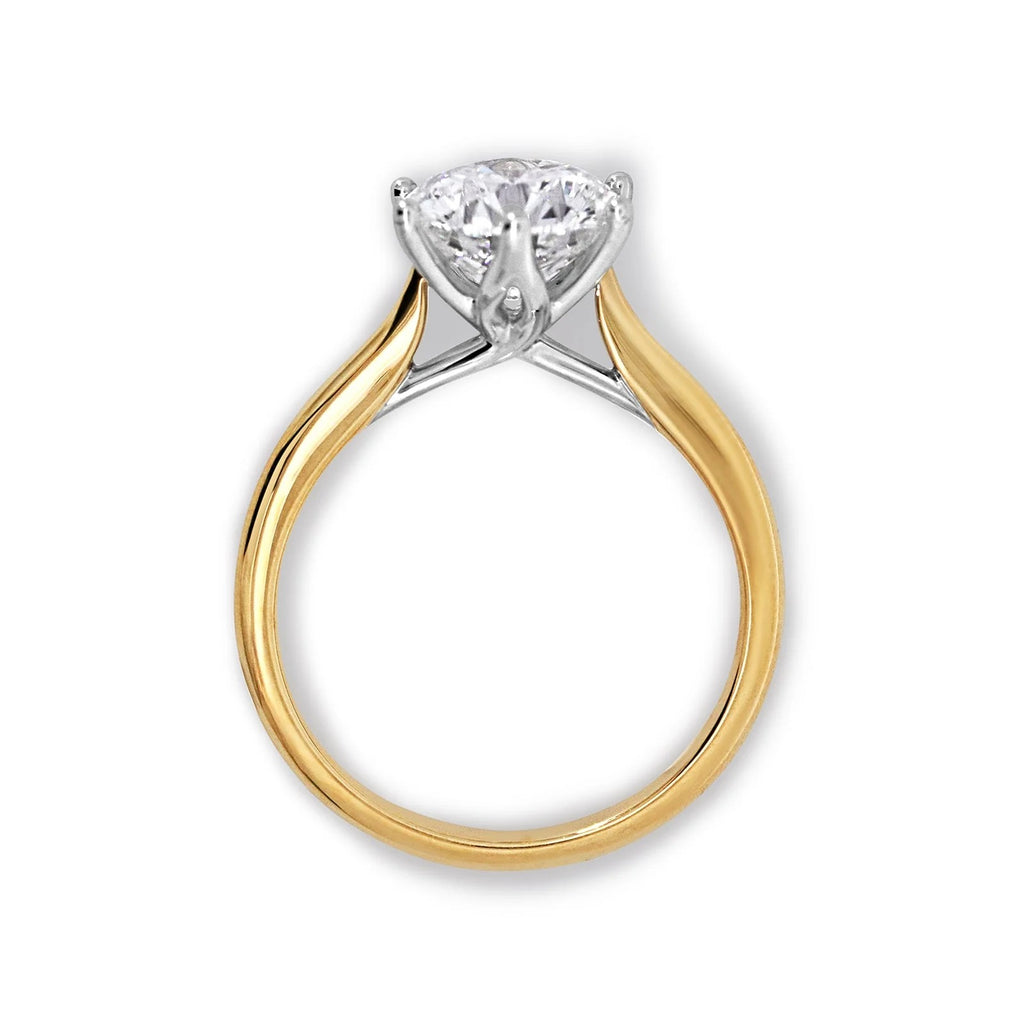 1.0 -2.55 CT Round Lab Grown  Diamond Solitaire Engagement Ring