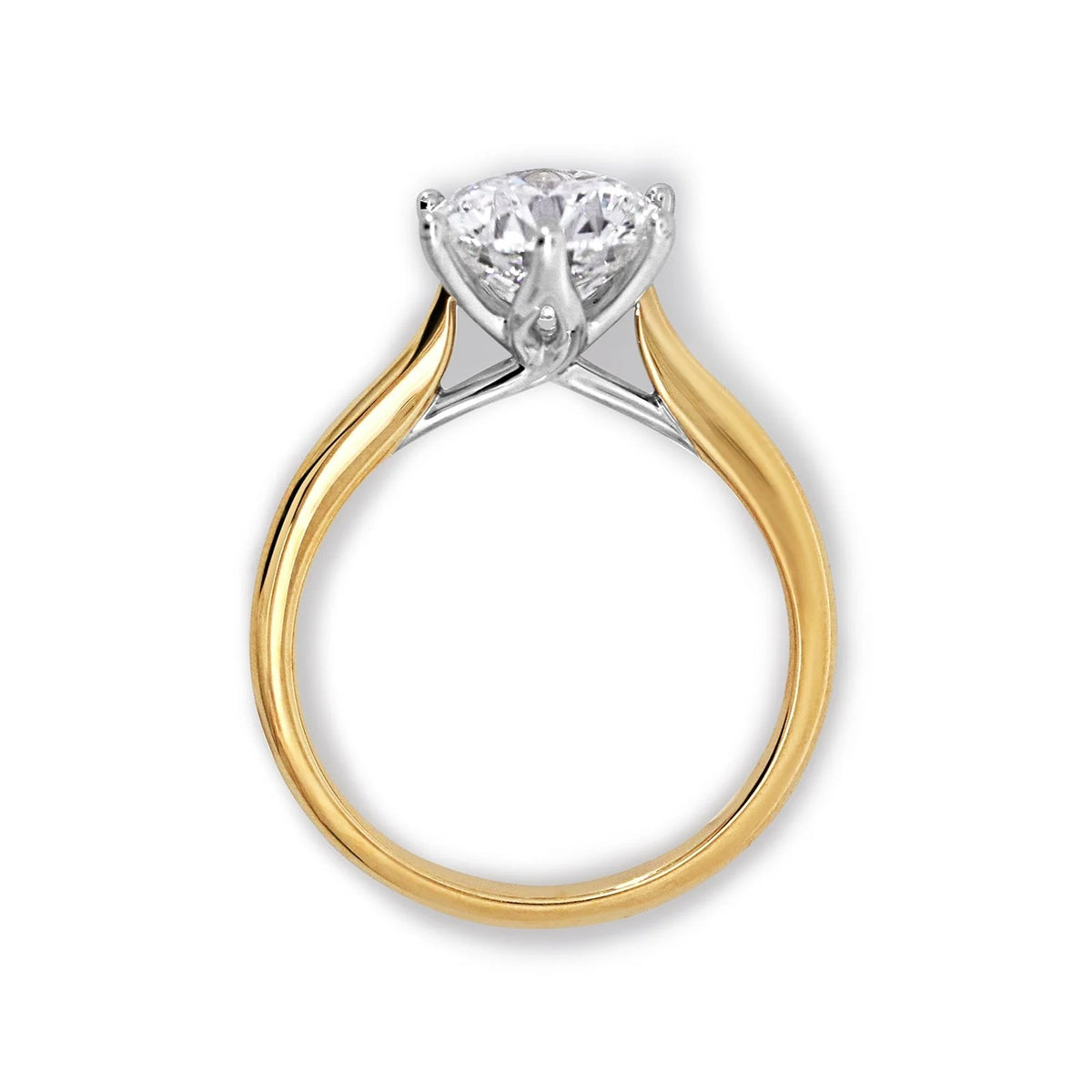 1.0 -2.55 CT Round Lab Grown  Diamond Solitaire Engagement Ring