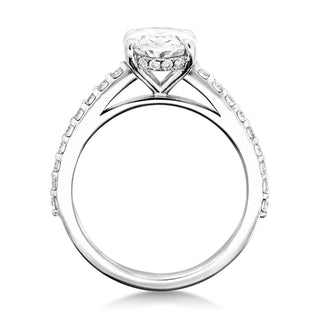 1.50-3.50 T Oval Lab Grown  Diamond Pave Engagement Ring