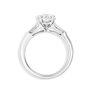 1.0 -3.0 CT Oval Lab Grown Diamond Three Stone Engagement Ring