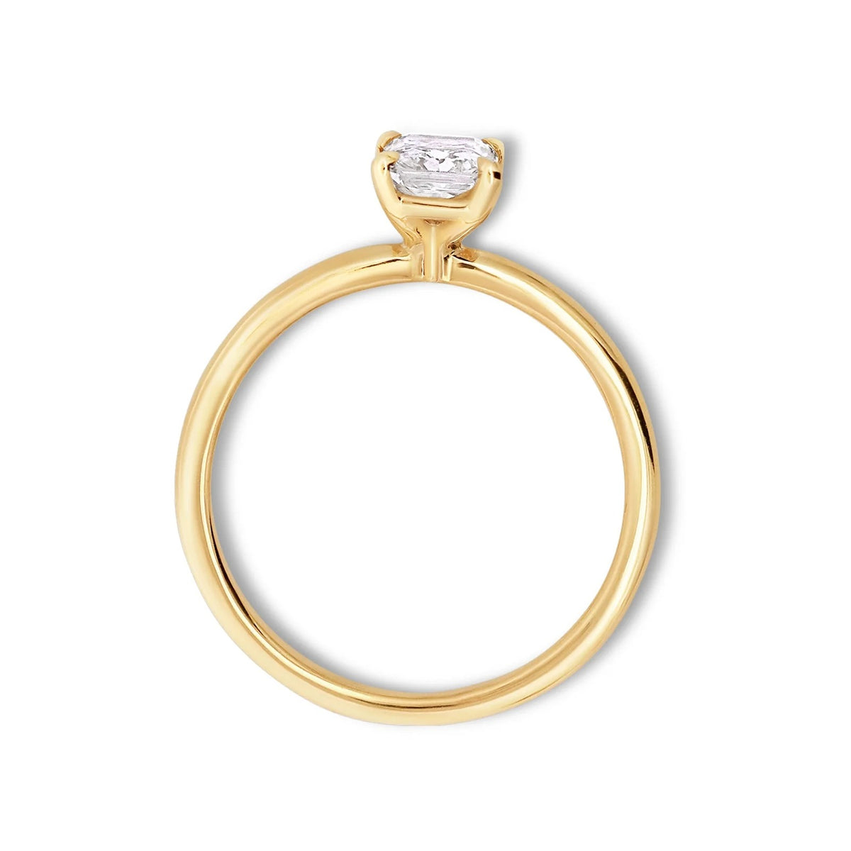 1.0 -3.0 CT Radiant Lab Grown Diamond Solitaire Engagement Ring