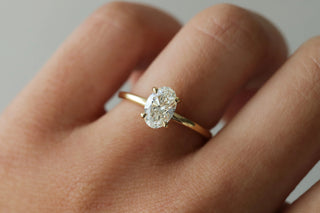 1.0 -3.0 CT Oval Lab Grown  Diamond Solitaire  Engagement Ring
