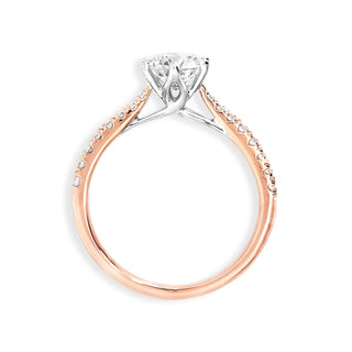 0.94-3.0 CT Round Lab Grown Diamond Pave Engagement Ring