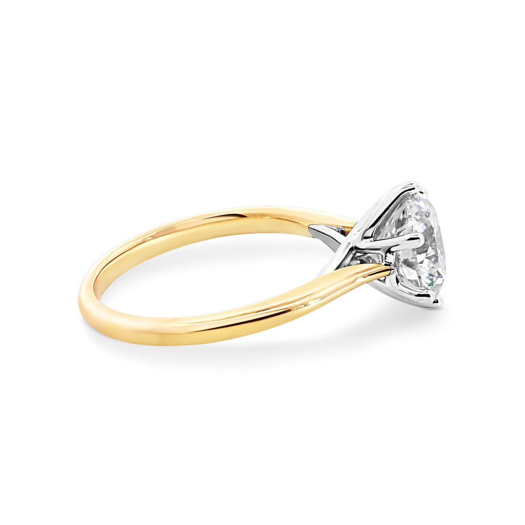 1.0 -2.55 CT Round Lab Grown  Diamond Solitaire Engagement Ring