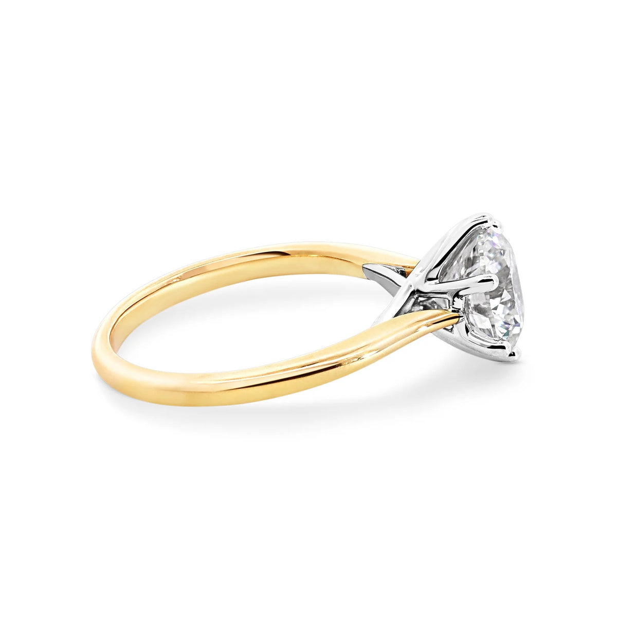 1.0 -2.55 CT Round Lab Grown  Diamond Solitaire Engagement Ring