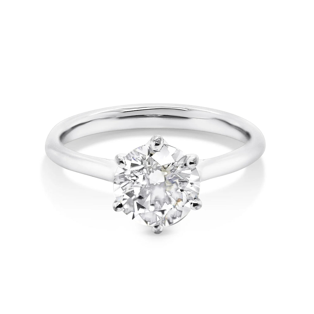 1.0 -2.55 CT Round Lab Grown  Diamond Solitaire Engagement Ring