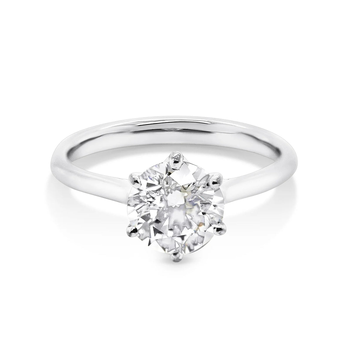 1.0 -2.55 CT Round Lab Grown  Diamond Solitaire Engagement Ring