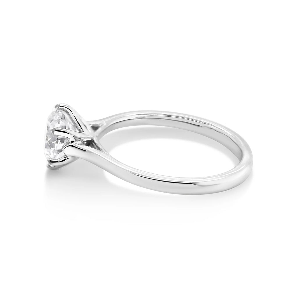 1.0 -2.55 CT Round Lab Grown  Diamond Solitaire Engagement Ring