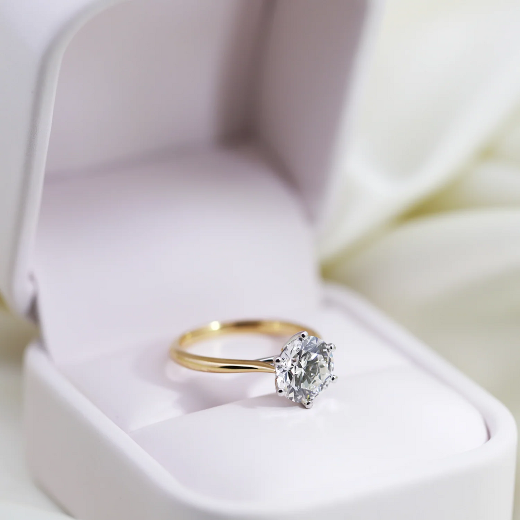 1.0 -2.55 CT Round Lab Grown  Diamond Solitaire Engagement Ring