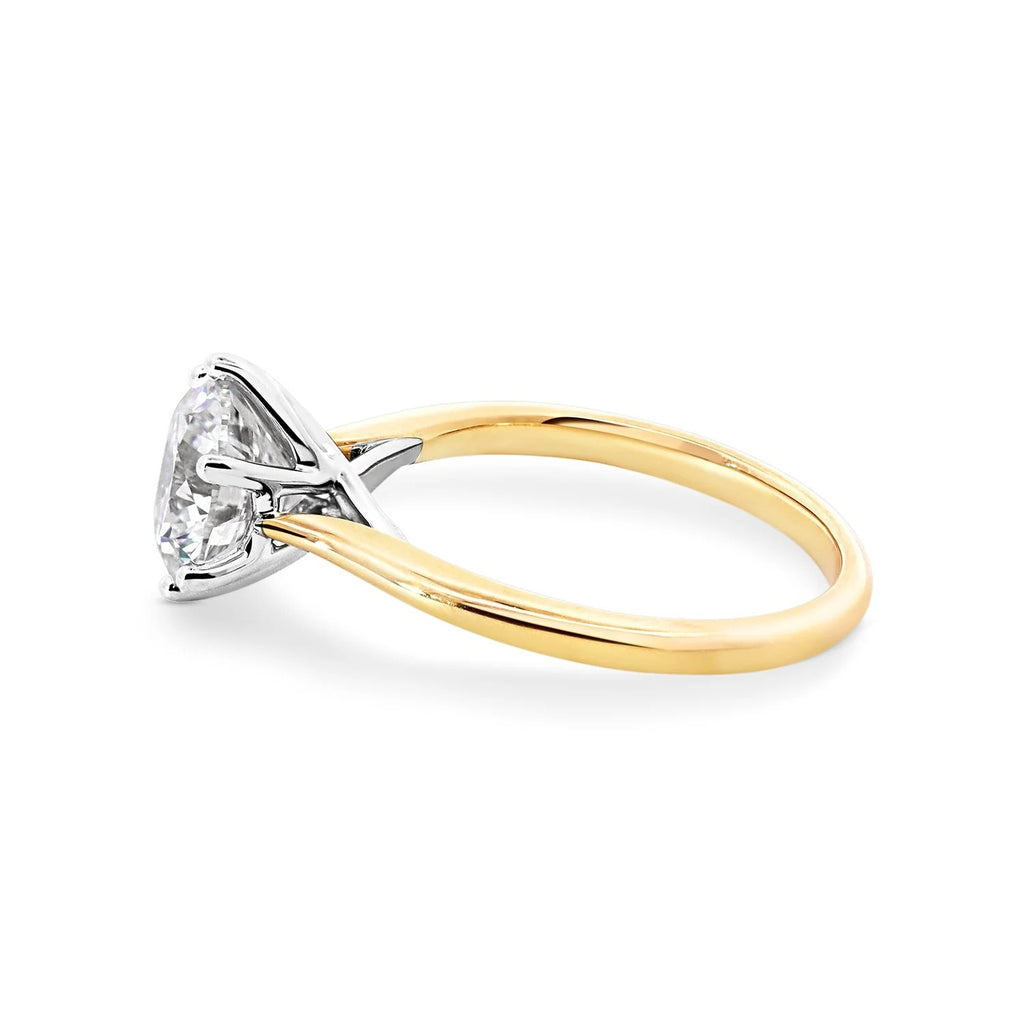 1.0 -2.55 CT Round Lab Grown  Diamond Solitaire Engagement Ring
