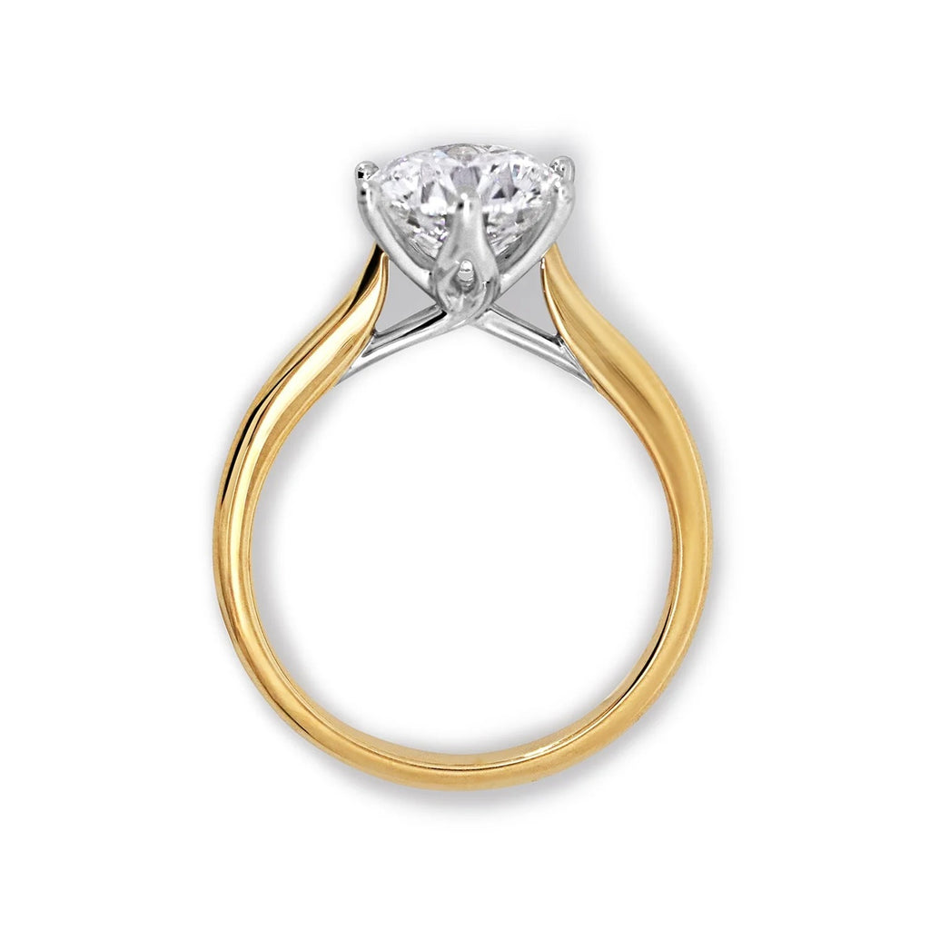 1.0 -2.55 CT Round Lab Grown  Diamond Solitaire Engagement Ring
