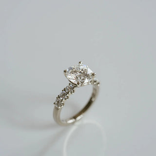 1.0-3.0 CT Round Lab Grown Diamond Pave Engagement Ring