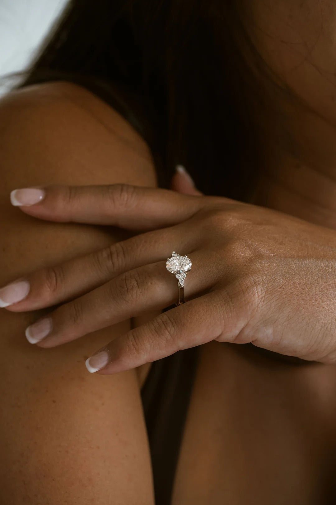 1.0 - 2.0 CT Oval Lab Grown Diamond Cluster Engagement Ring (Copy)