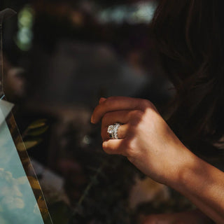 1.0-3.0 CT Round Lab Grown Diamond Pave Engagement Ring