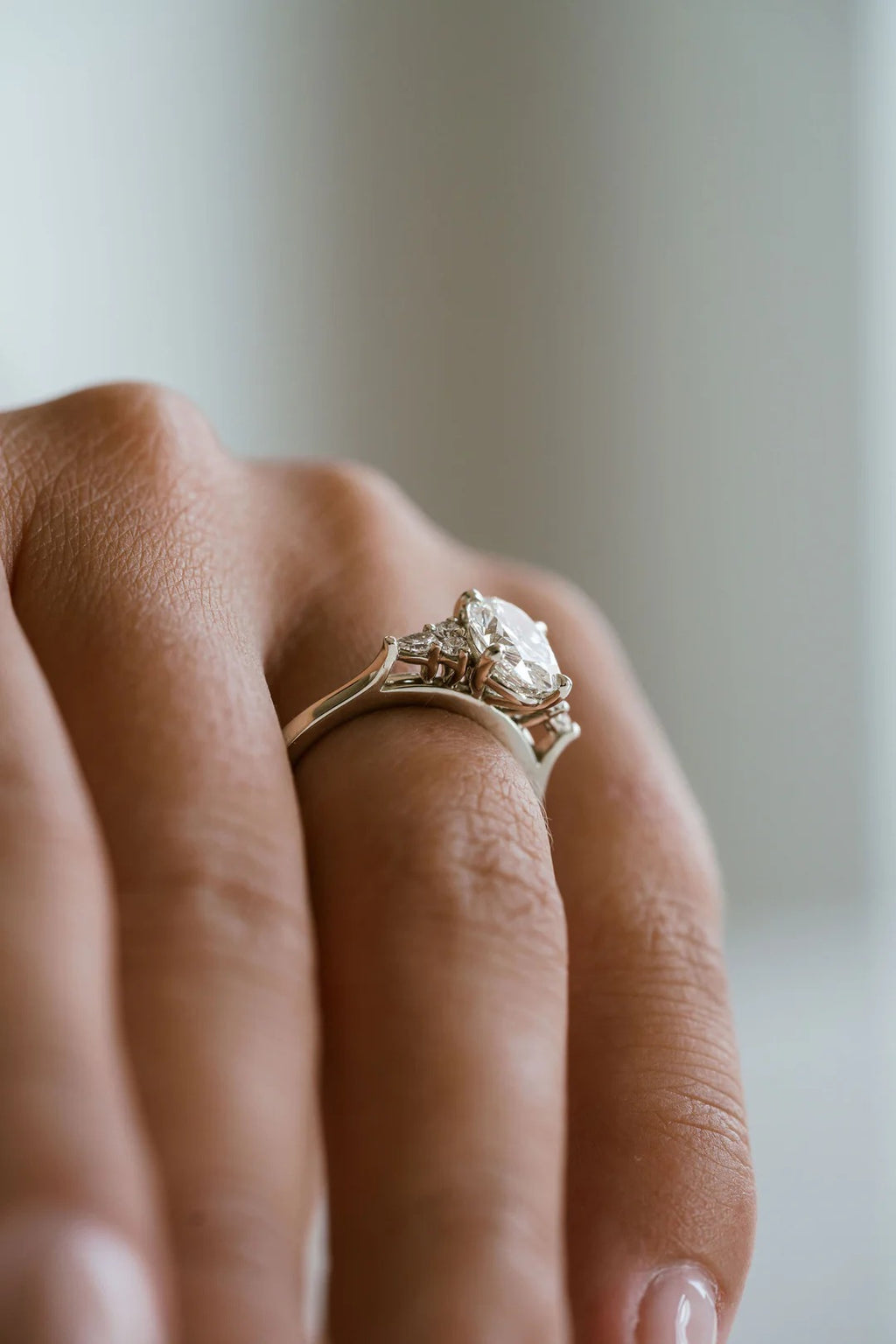 1.0 - 2.0 CT Oval Lab Grown Diamond Cluster Engagement Ring (Copy)