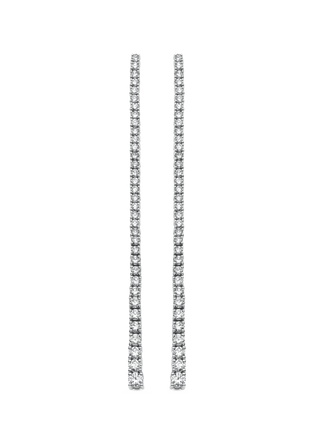 2.21 TCW Round Moissanite Diamond Long Drop Earrings - violetjewels