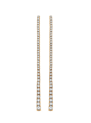 2.21 TCW Round Moissanite Diamond Long Drop Earrings - violetjewels