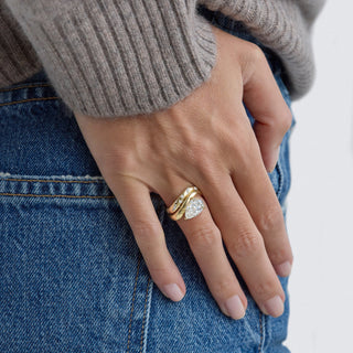 0.30 TCW Round Lab Grown Diamond Unique Wedding Band