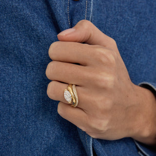 0.40 TCW Round Lab grown Diamond Unique Wedding Band