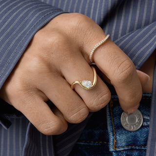 0.50 TCW Round Lab Grown Diamond Cuverd Channel Setting Wedding Band