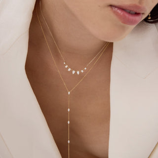 1.0 CT Round,Pear,Oval & Marquise E/VS1 Lab Grown Diamond Necklace