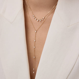 1.0 CT Round,Pear,Oval & Marquise E/VS1 Lab Grown Diamond Necklace