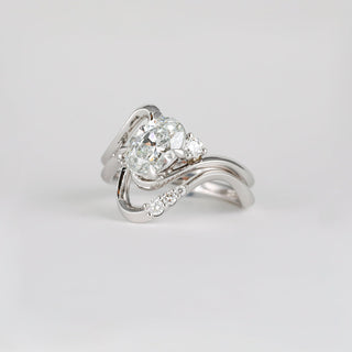 1.70- 3.50 CT Oval Lab Diamond Unique Bridal Ring Set