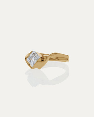 1.53 CT Asscher CVD Diamond Unique Engagement Ring