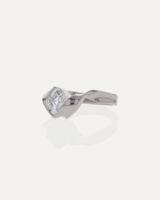 1.53 CT Asscher CVD Diamond Unique Engagement Ring