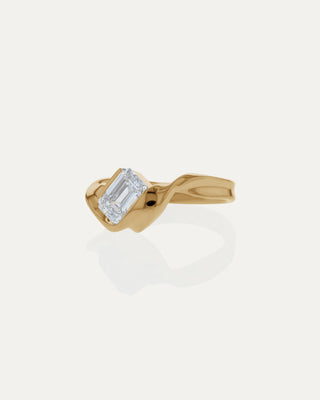 1.01 CT Emerald CVD Diamond Unique Engagement Ring