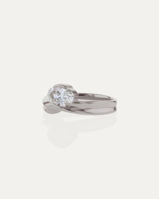1.03 CT Oval CVD Diamond Unique Style Engagement Ring