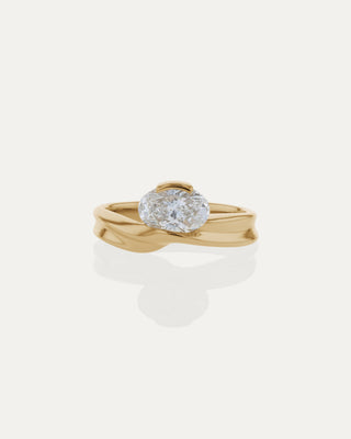 1.03 CT Oval CVD Diamond Unique Style Engagement Ring