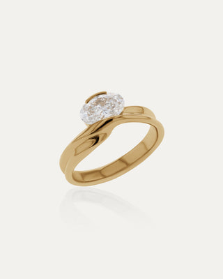 1.03 CT Oval CVD Diamond Unique Style Engagement Ring
