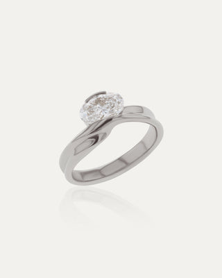 1.03 CT Oval CVD Diamond Unique Style Engagement Ring