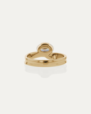 1.03 CT Oval CVD Diamond Unique Style Engagement Ring