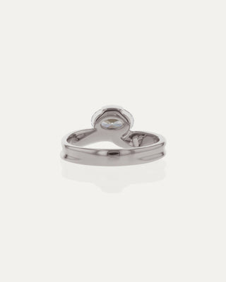 1.03 CT Oval CVD Diamond Unique Style Engagement Ring