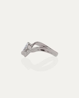 1.03 CT Pear CVD Diamond Unique Style Engagement Ring